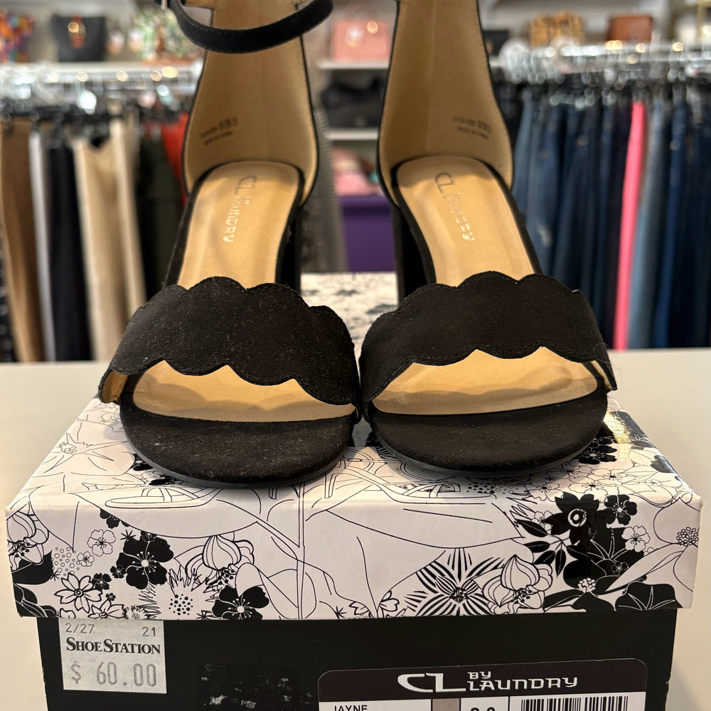 CL By Laundry Jayne Super Suede Black Heels Size:8M
