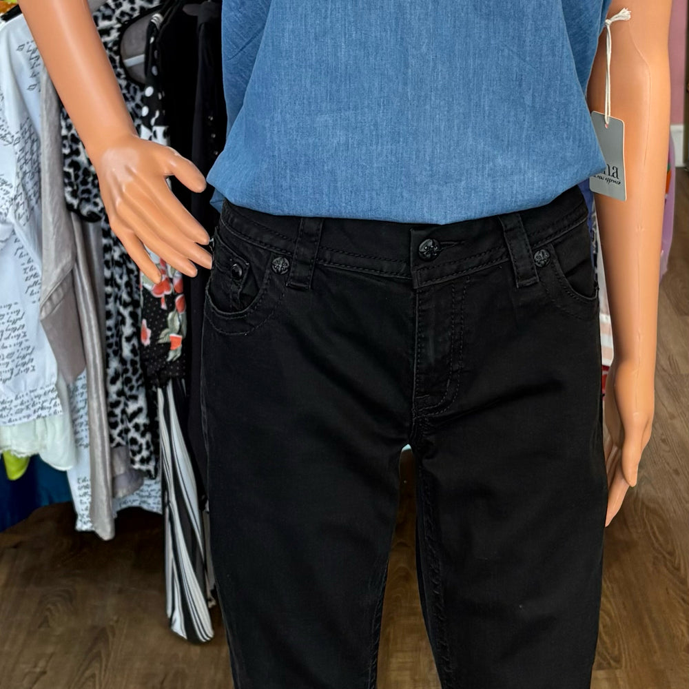 
                      
                        Miss Me Black Sequined Mid-Rise Easy Skinny Jeans Size: 29
                      
                    
