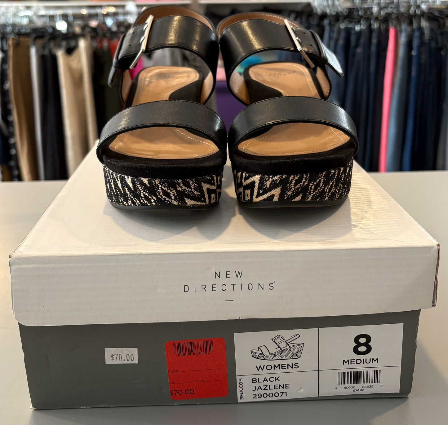 New Directions Jazlene Wedge Sandals Size:8M