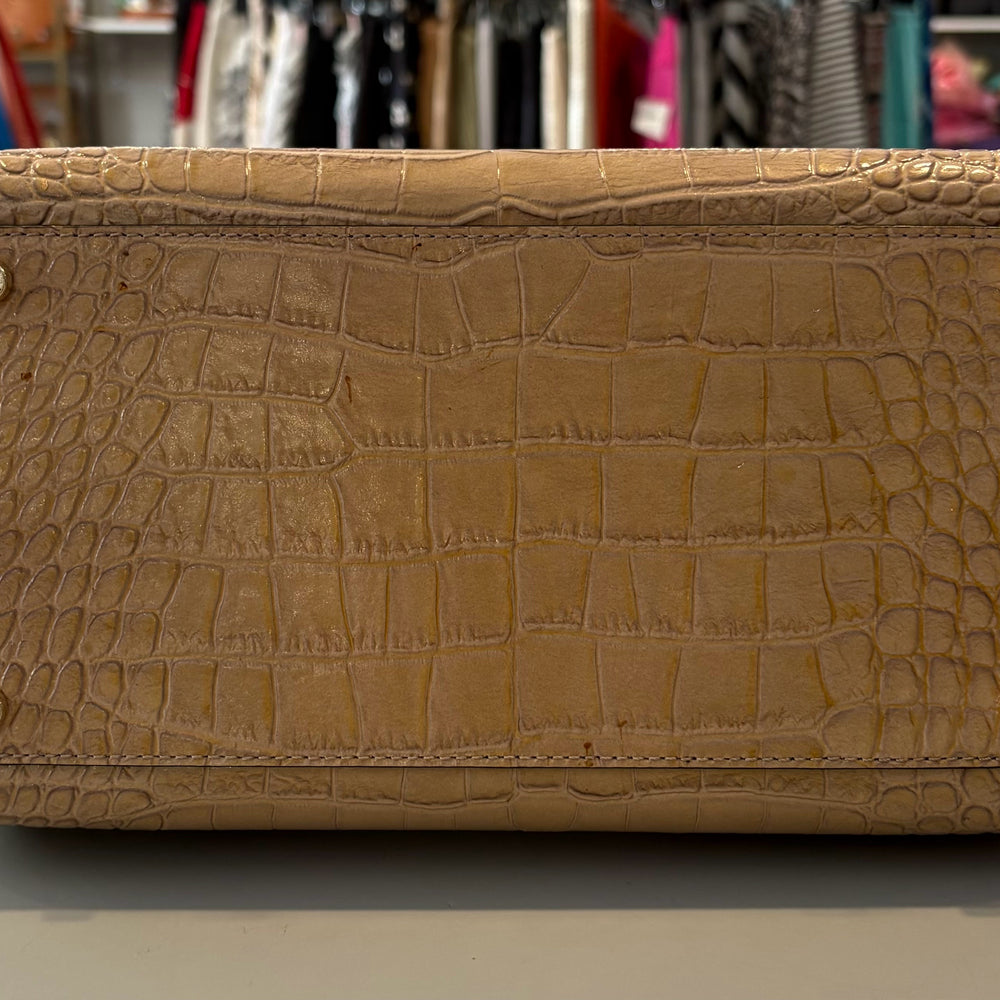
                      
                        Kate Spade Beige Crocodile Embossed Parliament Square Satchel Bag
                      
                    
