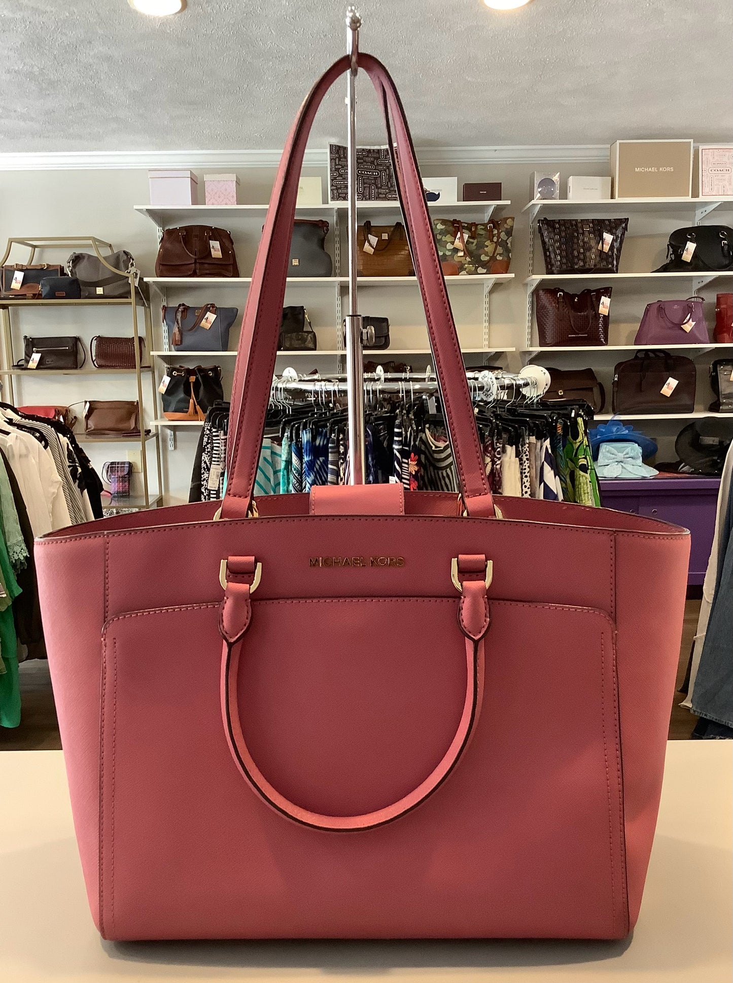 Michael Kors Pink Emmy Large Double Handle Handbag