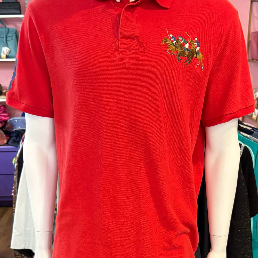 Polo Ralph Lauren Custom Slim Fit Mesh Triple Pony Polo Shirt Size:XL