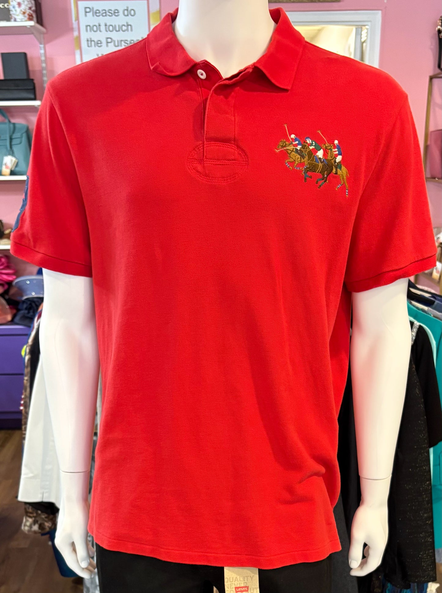 Polo Ralph Lauren Custom Slim Fit Mesh Triple Pony Polo Shirt Size:XL