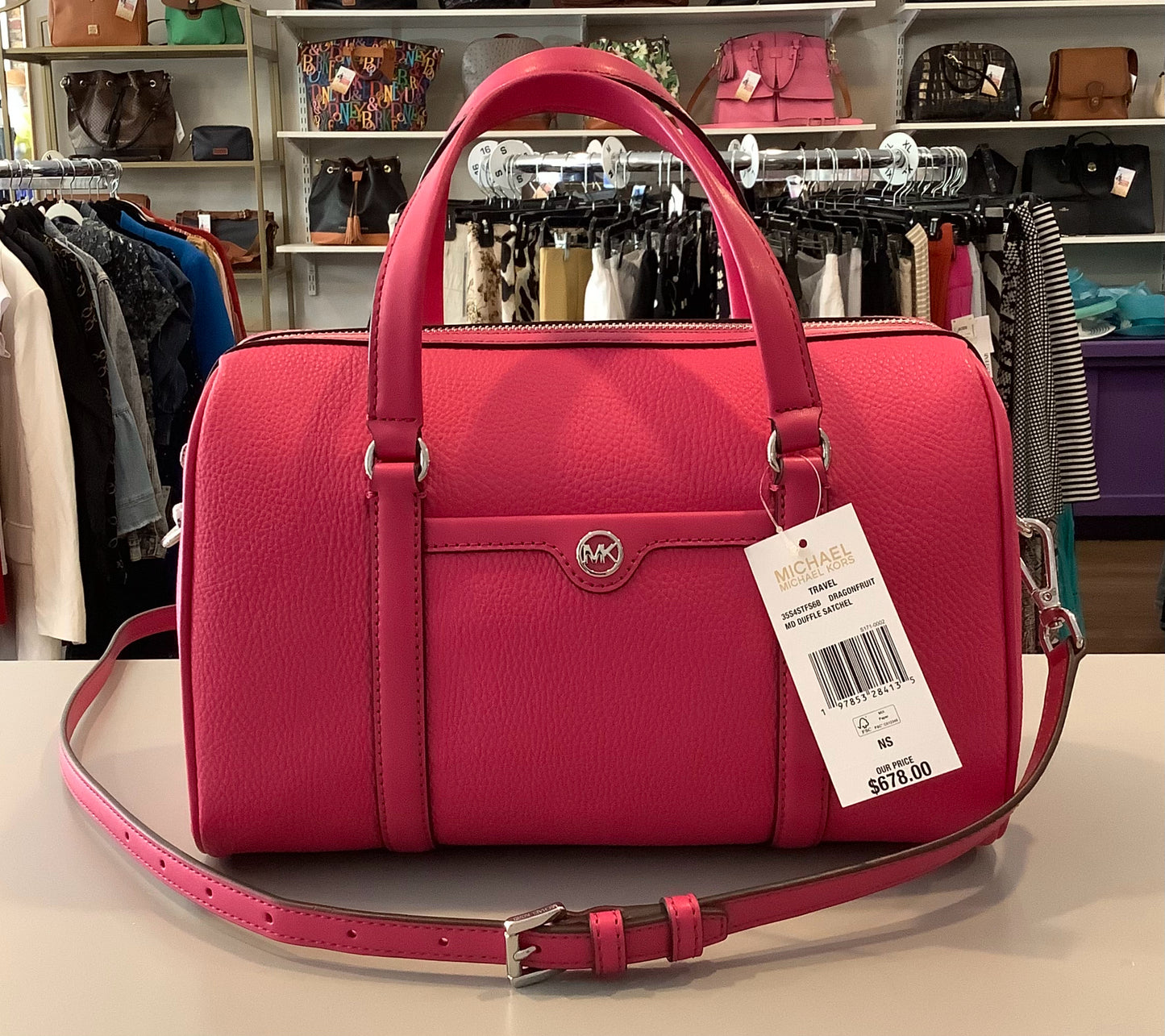 Michael Kors MD Duffle Satchel in Dragonfruit