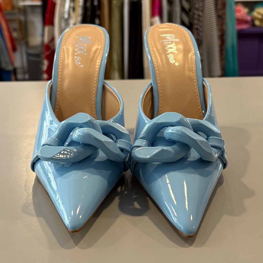 Mixx Shuz Oprah Baby Blue Mule Pumps Size:8