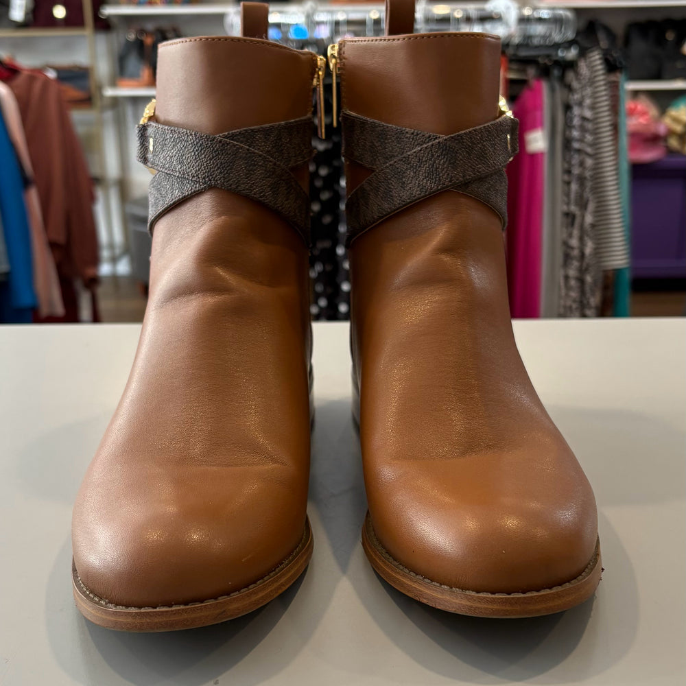 Michael Kors Rory Flat Bootie in the color Luggage Size:9M