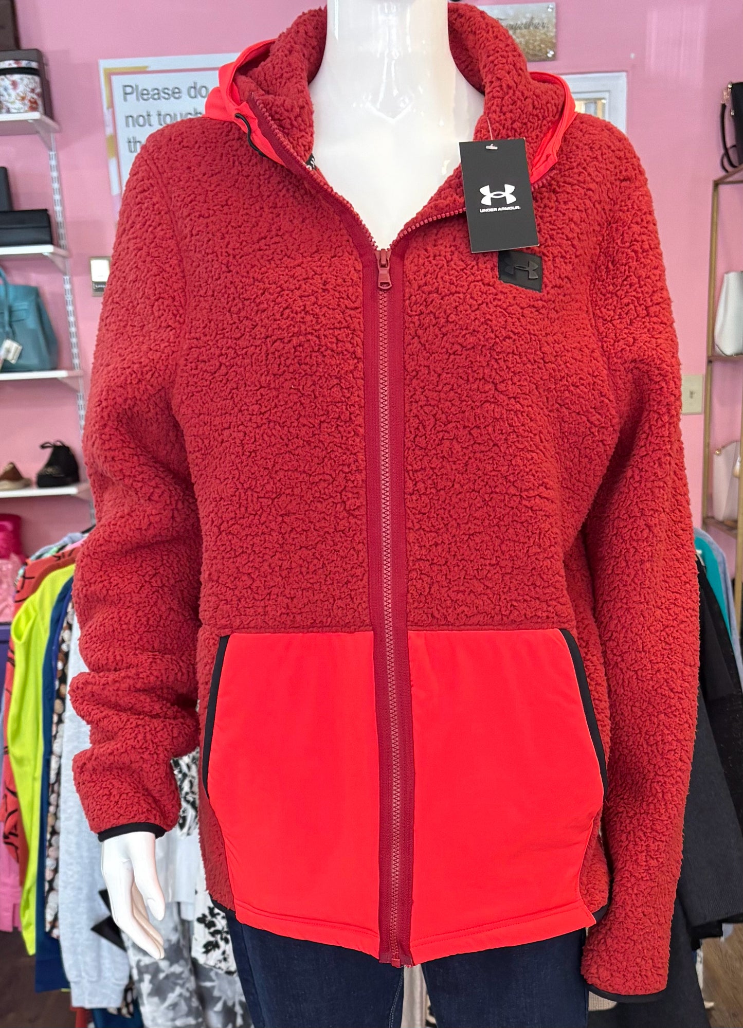 NWT Under Armour Men's Legacy Sherpa Full Zip Hooded Jacket Size: L