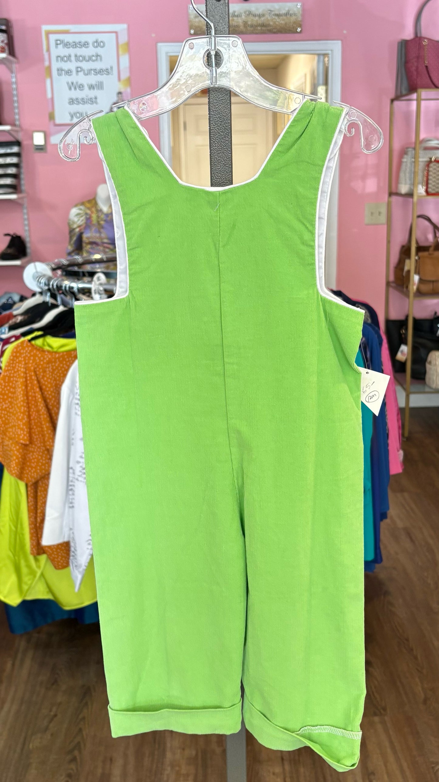 NWT Beehave Green Overalls with Snowman Character Size:12M