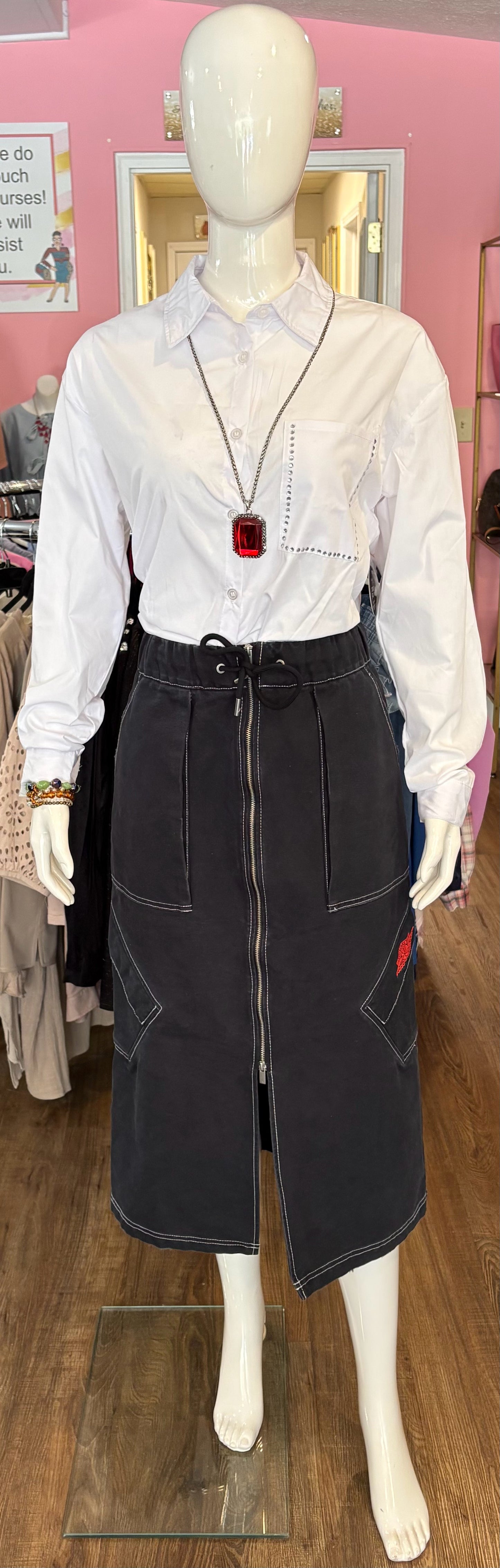 NWT RARE Jordan Chicago Denim Cargo Skirt Sz:S
