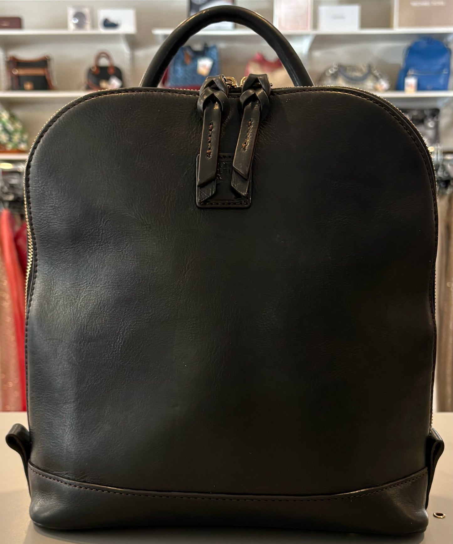 dooney & bourke black leather backpack purse Nylon Flap this Florentine leather design lets you weave your way through crowds RARE Dooney and Bourke Black