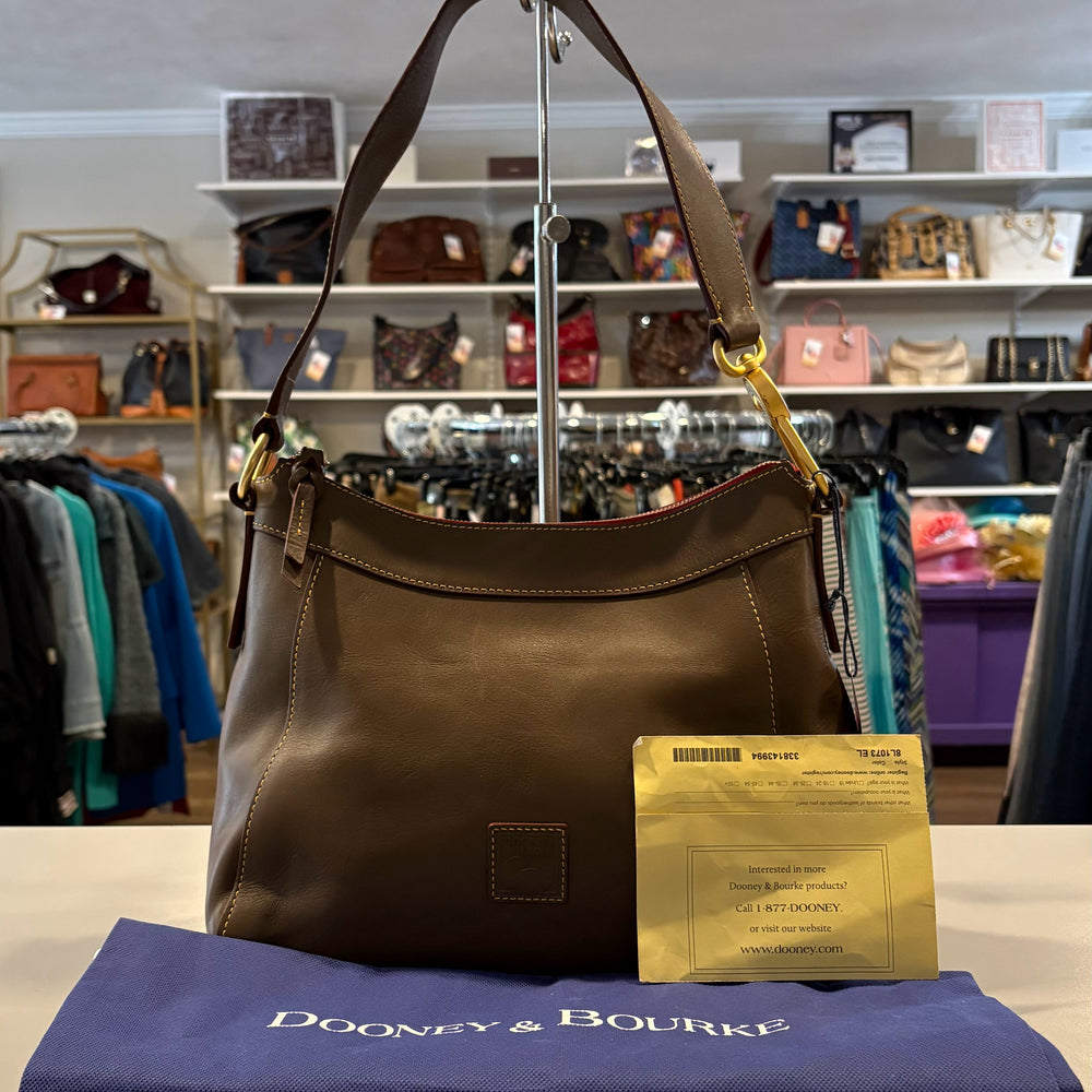 Dooney and Bourke Florentine Leather Large Cassidy Hobo in Elephant SN:J17514696