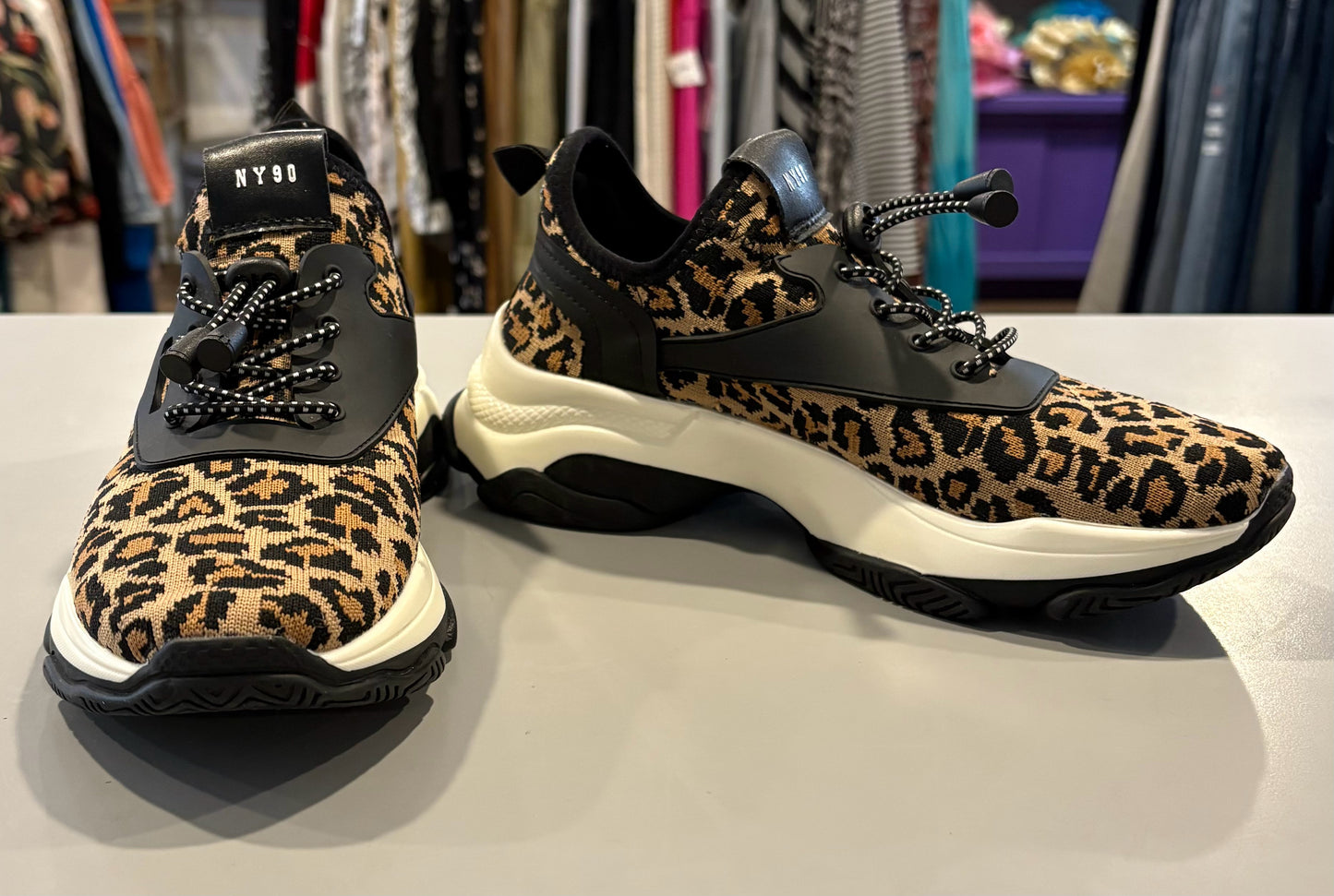Steve Madden Myles NY90 Leopard Print Sneakers Size:8.5M
