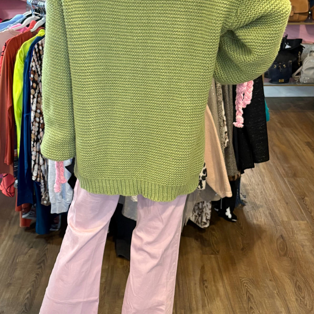 
                      
                        Listicle Green and Pink Sweater with Bow Detailing Size: M
                      
                    