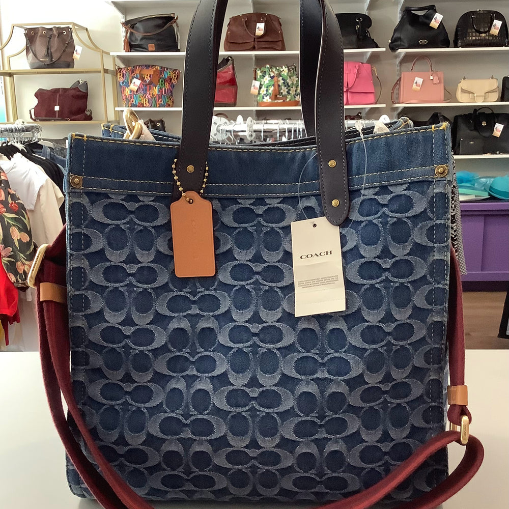 
                      
                        RARE Coach Signature Denim Medium Field Tote in Indigo Midnight Navy
                      
                    