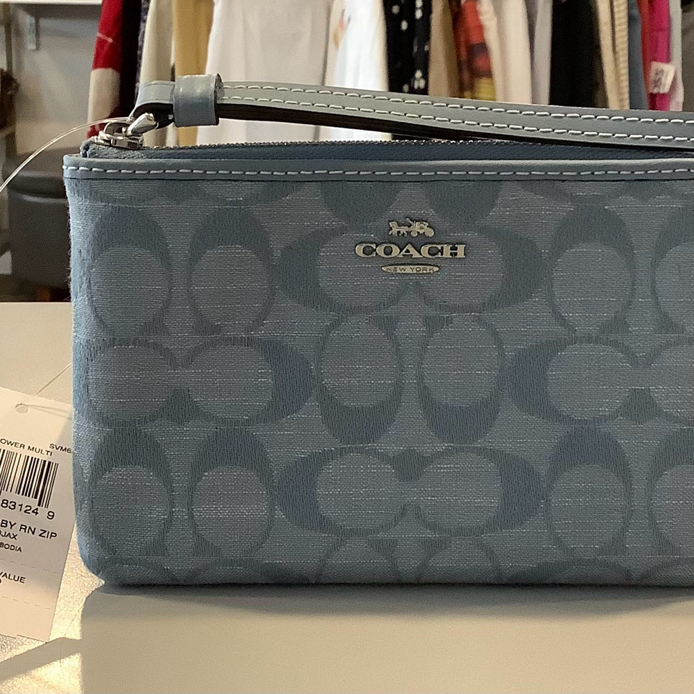 NWT Coach Corner Zip Wrislet Wallet in Cornflower Multi