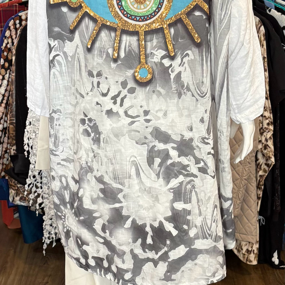 
                      
                        NWT Pure Linen Eye Italian 100% Linen White Button Up Top Size:OS
                      
                    