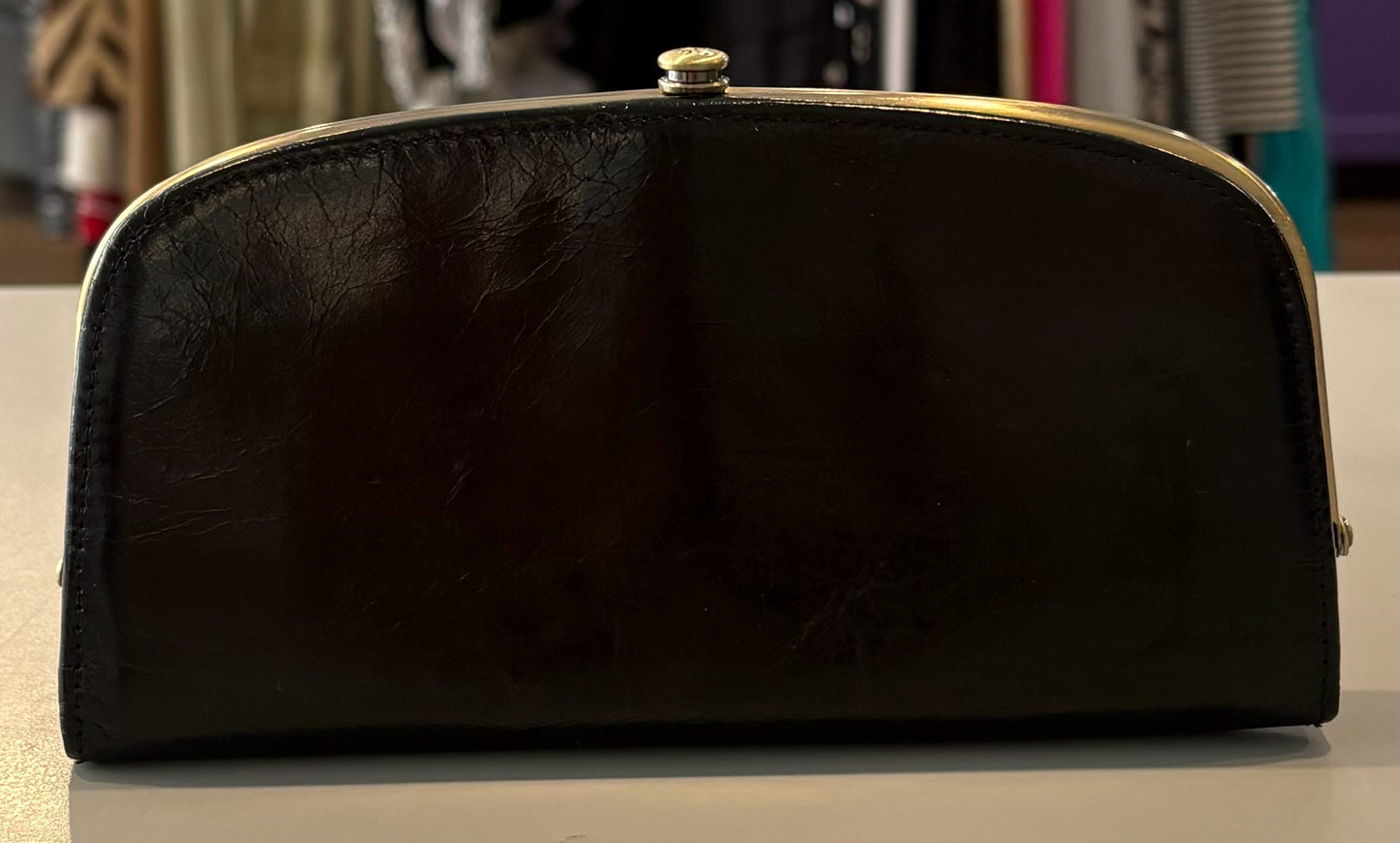 RARE NWOT HOBO Black Weave Clutch Leather Wallet