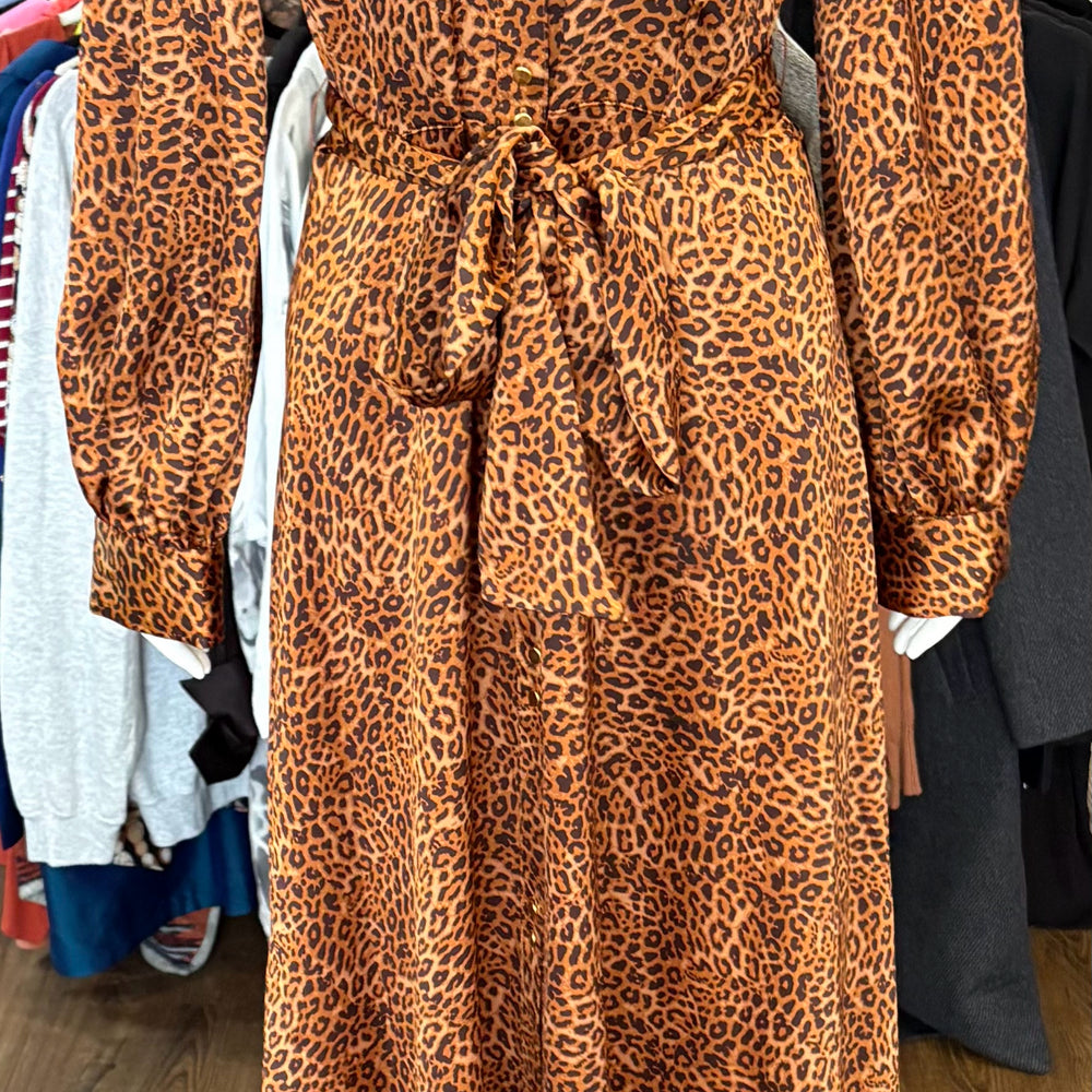 NWOT I.N.C International Concepts Satin Cheetah Print Dress Size: L