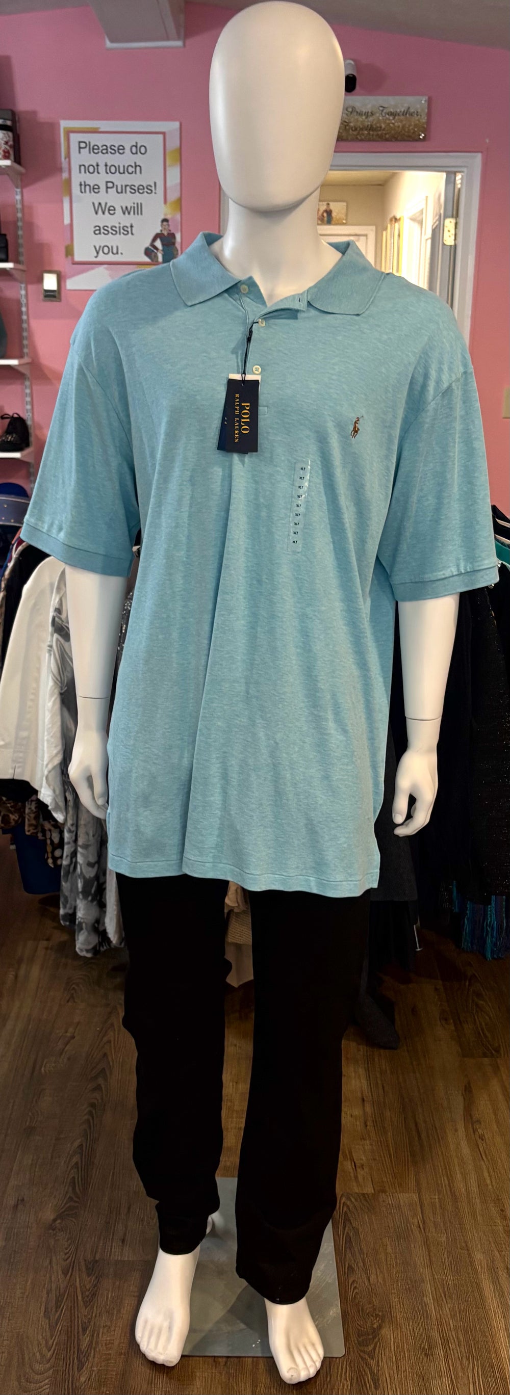 NWT Polo Ralph Lauren Blue Short Sleeve Shirt Size: XLT