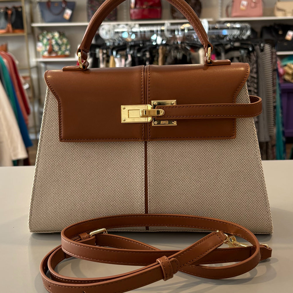 
                      
                        JW PEI Elise Brown Canvas Large Top Handle Bag
                      
                    