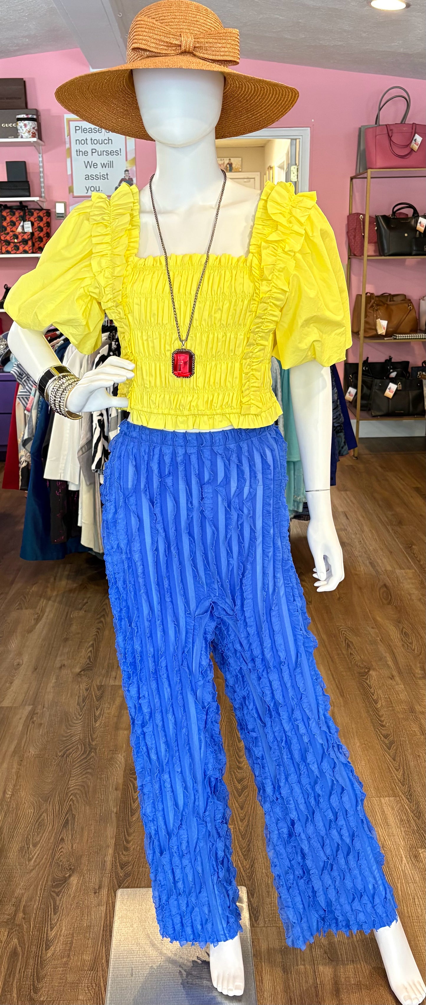 Blue Wide Legged Pants Size: XL