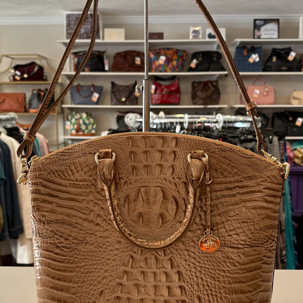 RARE Brahmin Champagne Large Duxbury Satchel Bag