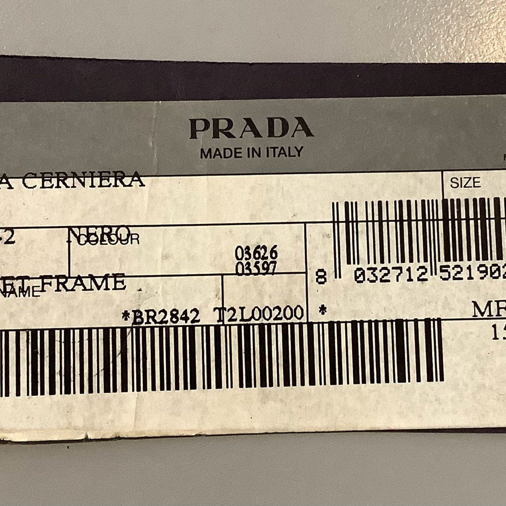 
                      
                        Vintage Prada Black Nylon Lizard Trim Pocket Frame Nero Bag BR2842
                      
                    