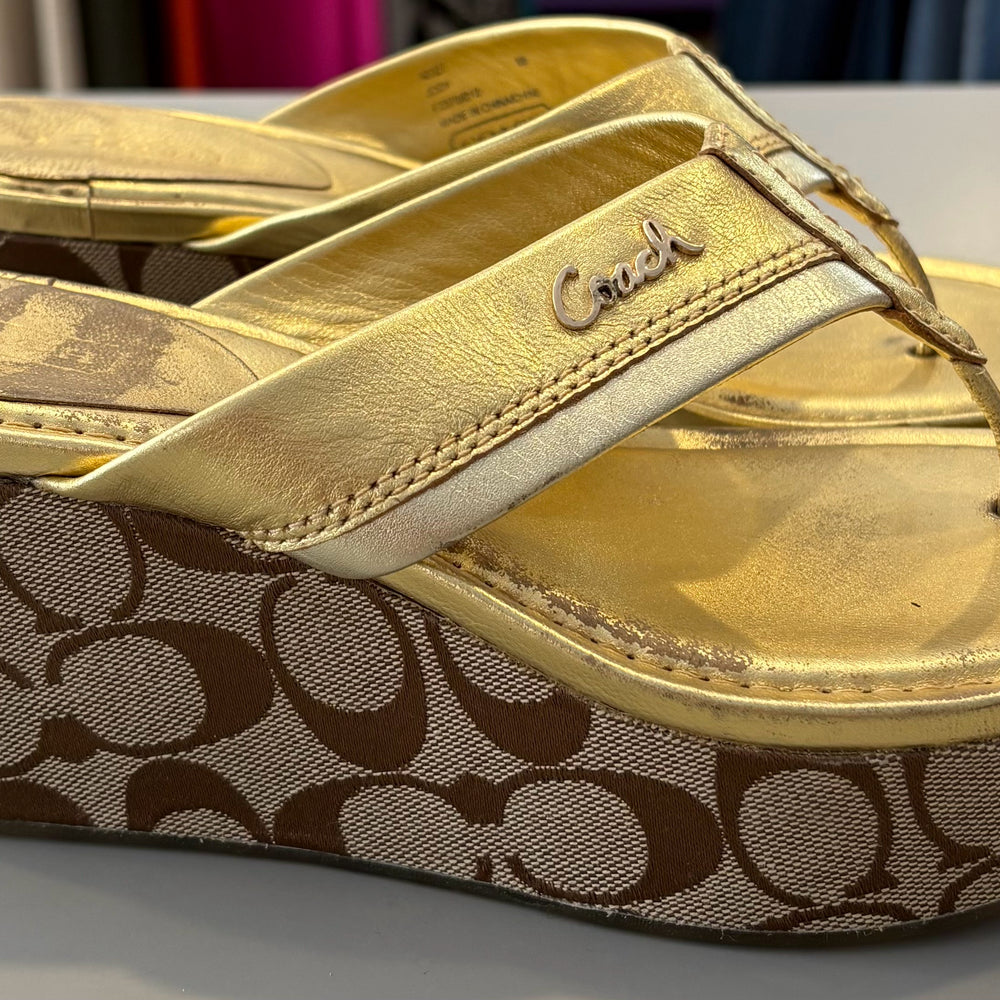 
                      
                        RARE Coach Jody Wedge Sandals Size:8B
                      
                    
