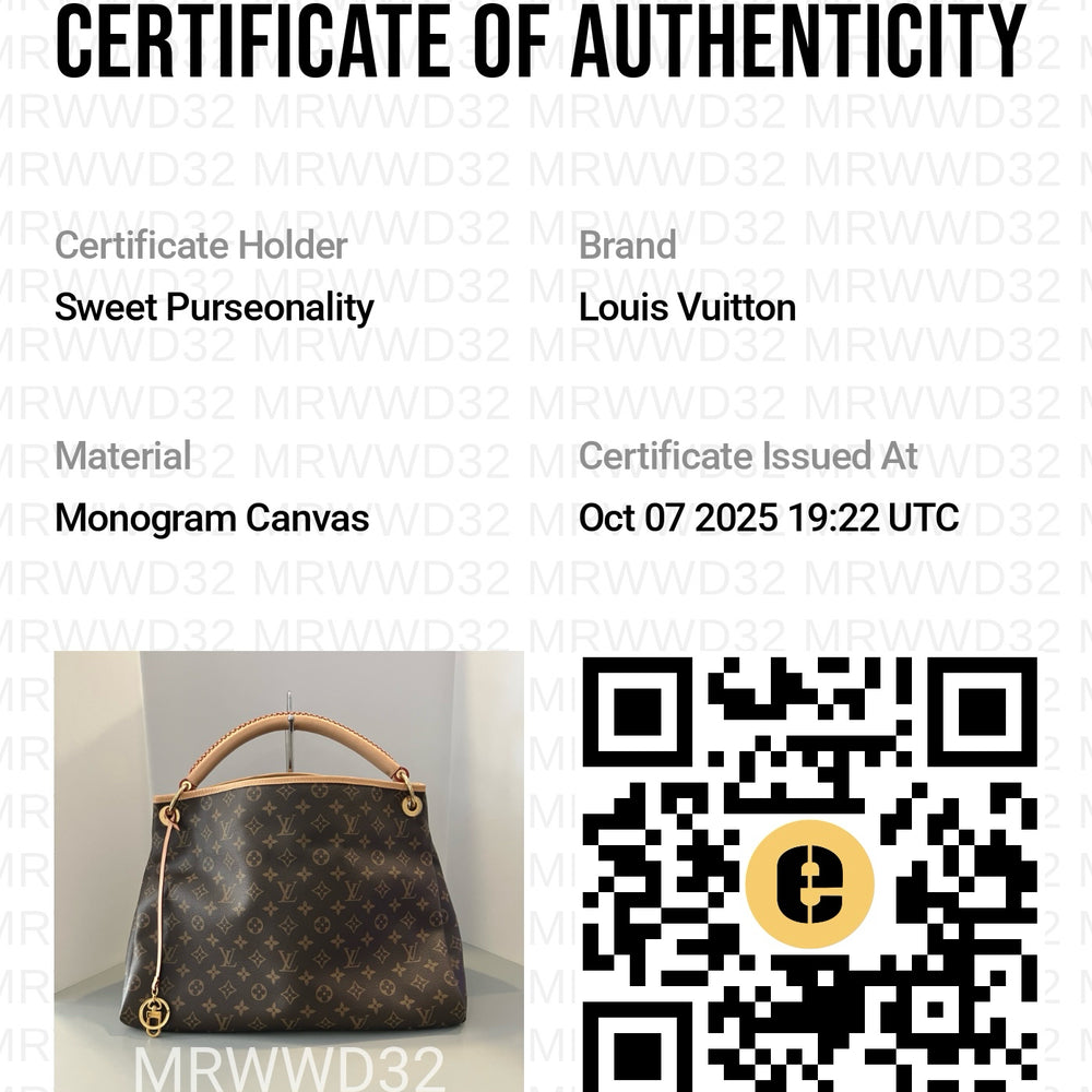 
                      
                        NEW RARE Entrupy Certified Louis Vuitton Artsy MM Monogram Handbag
                      
                    