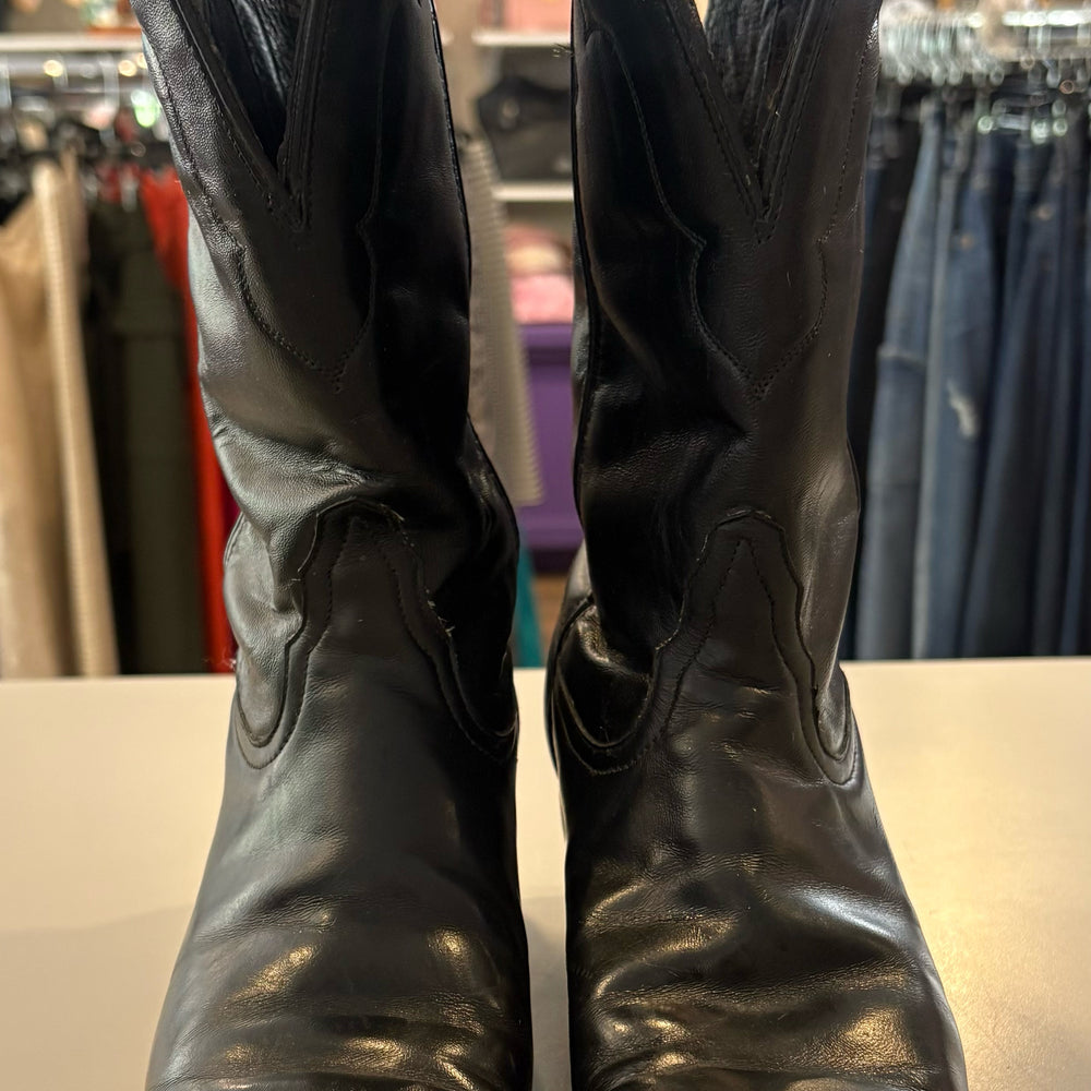 Tony Lama Black Leather Boots Size:6B