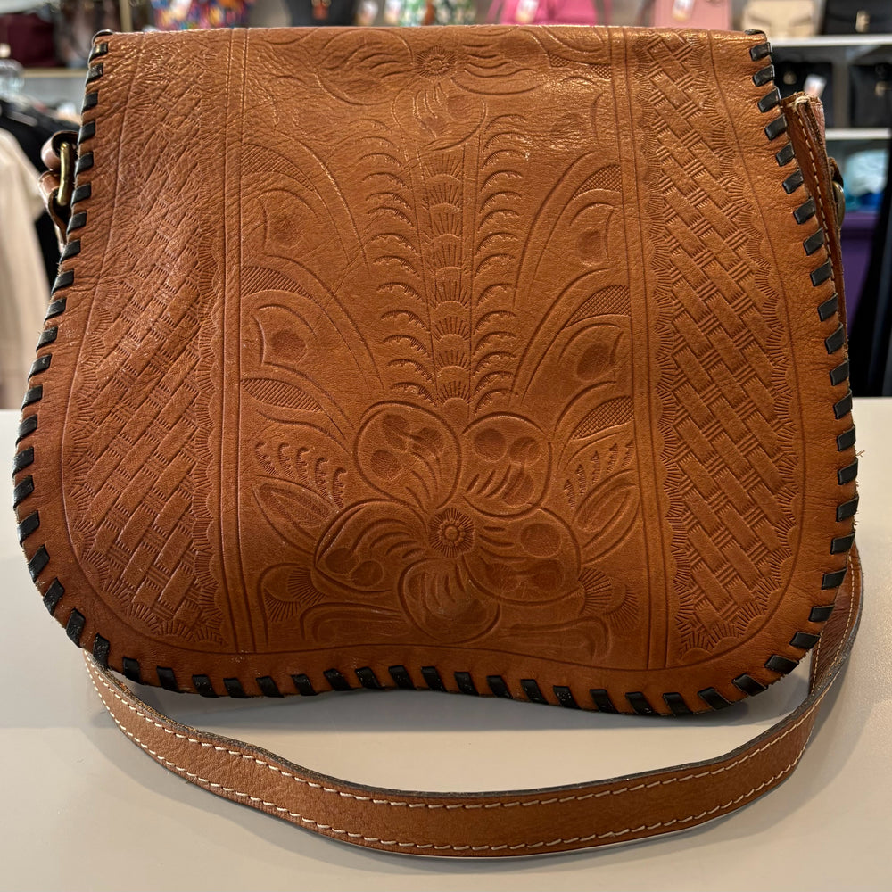 Patricia Nash Metauro Tooled Leather Saddle Bag