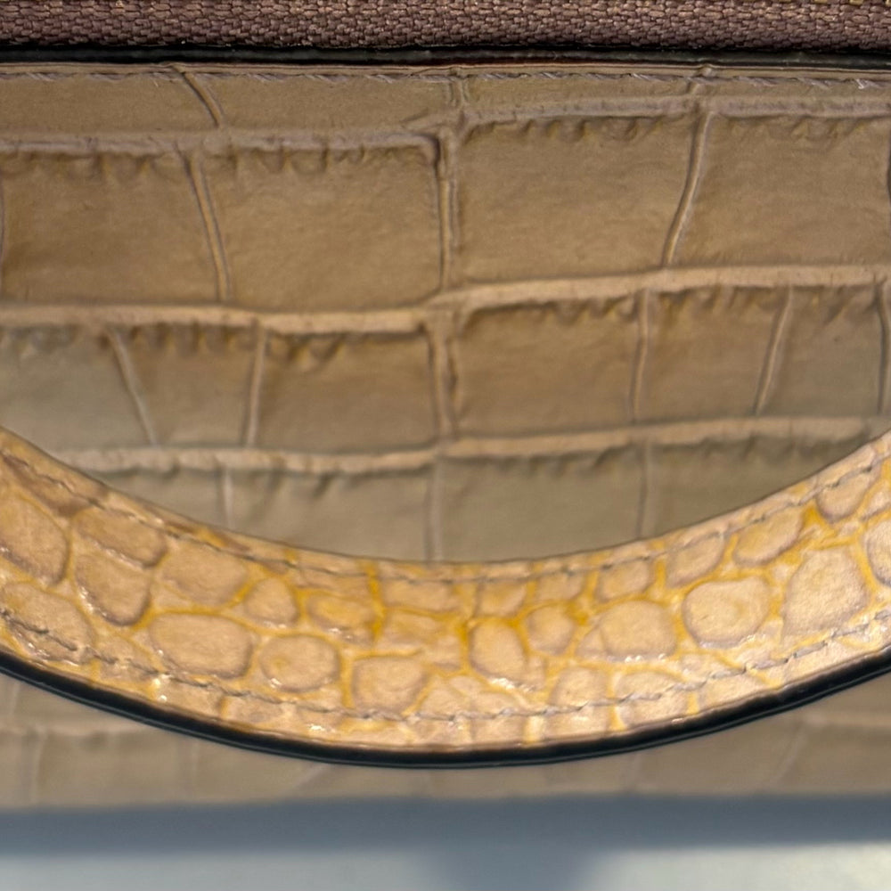
                      
                        Kate Spade Beige Crocodile Embossed Parliament Square Satchel Bag
                      
                    
