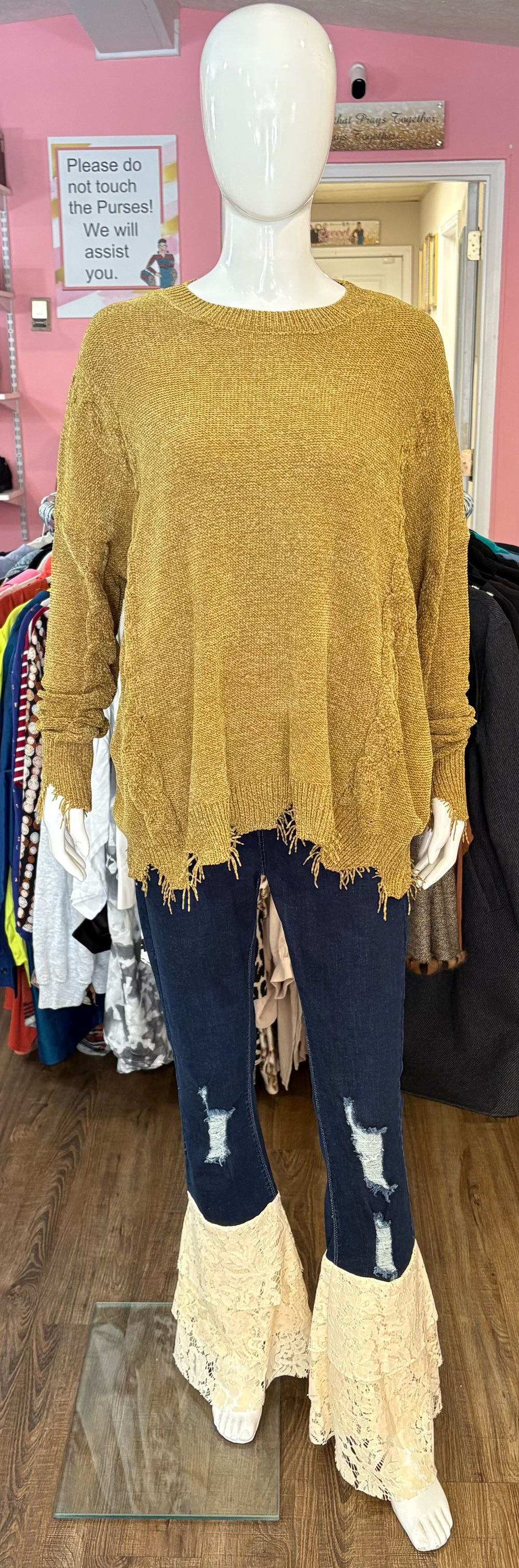 NWT Easel Olive Green Sweater Size: M