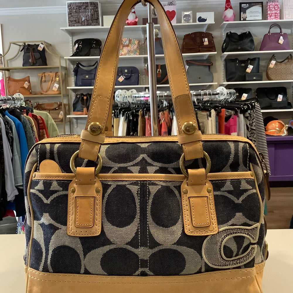 RARE Coach Ltd Ed Liliy Legacy Signature C Denim Satchel