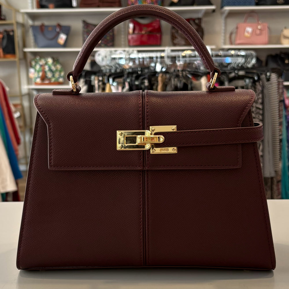 JW PEI Elise Large Top Handle Bag in Claret