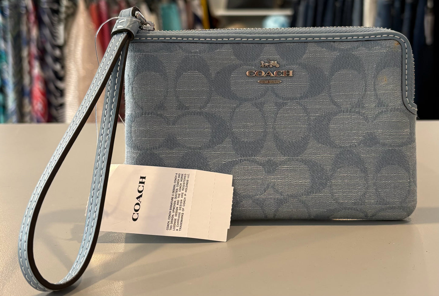 NWT Coach Corner Zip Wrislet Wallet in Cornflower Multi