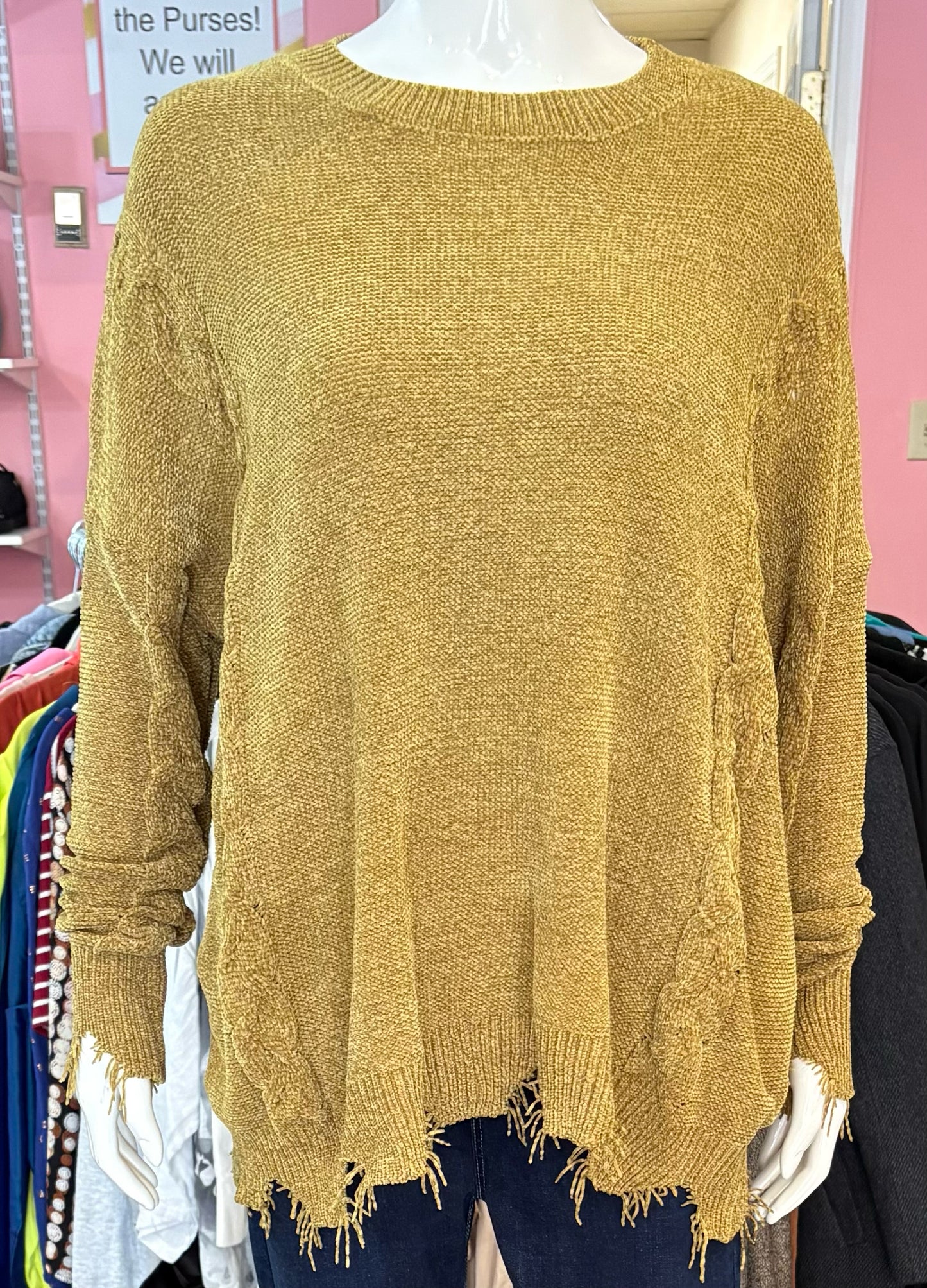 NWT Easel Olive Green Sweater Size: M