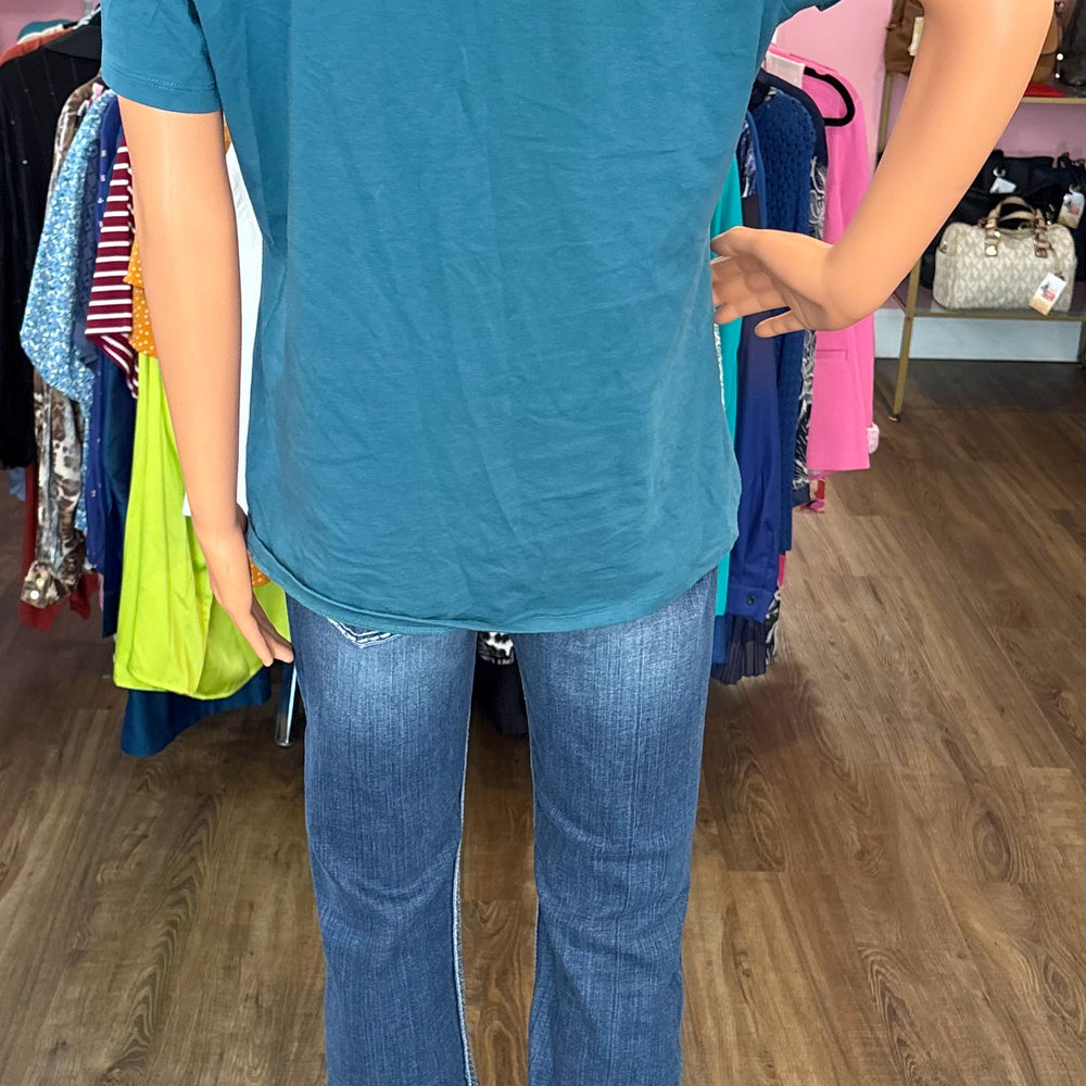 
                      
                        Michael Kors Nassau Teal Polo T-Shirt Blouse Size:L
                      
                    