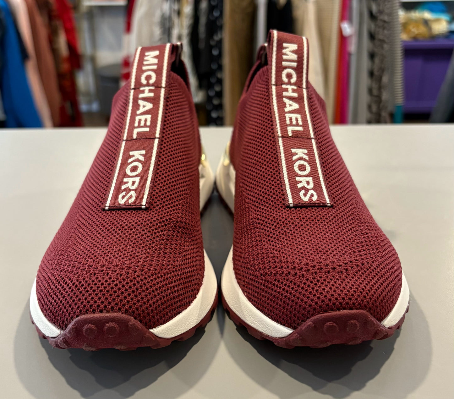 Michael Kors Bodie Logo Tape Mesh Slip On Trainer in Dark Berry Size:9M Sweet Purseonality Michael Kors Bodie Logo Tape Mesh Slip On Trainer in Dark Berry Size:9M Sweet Purseonality