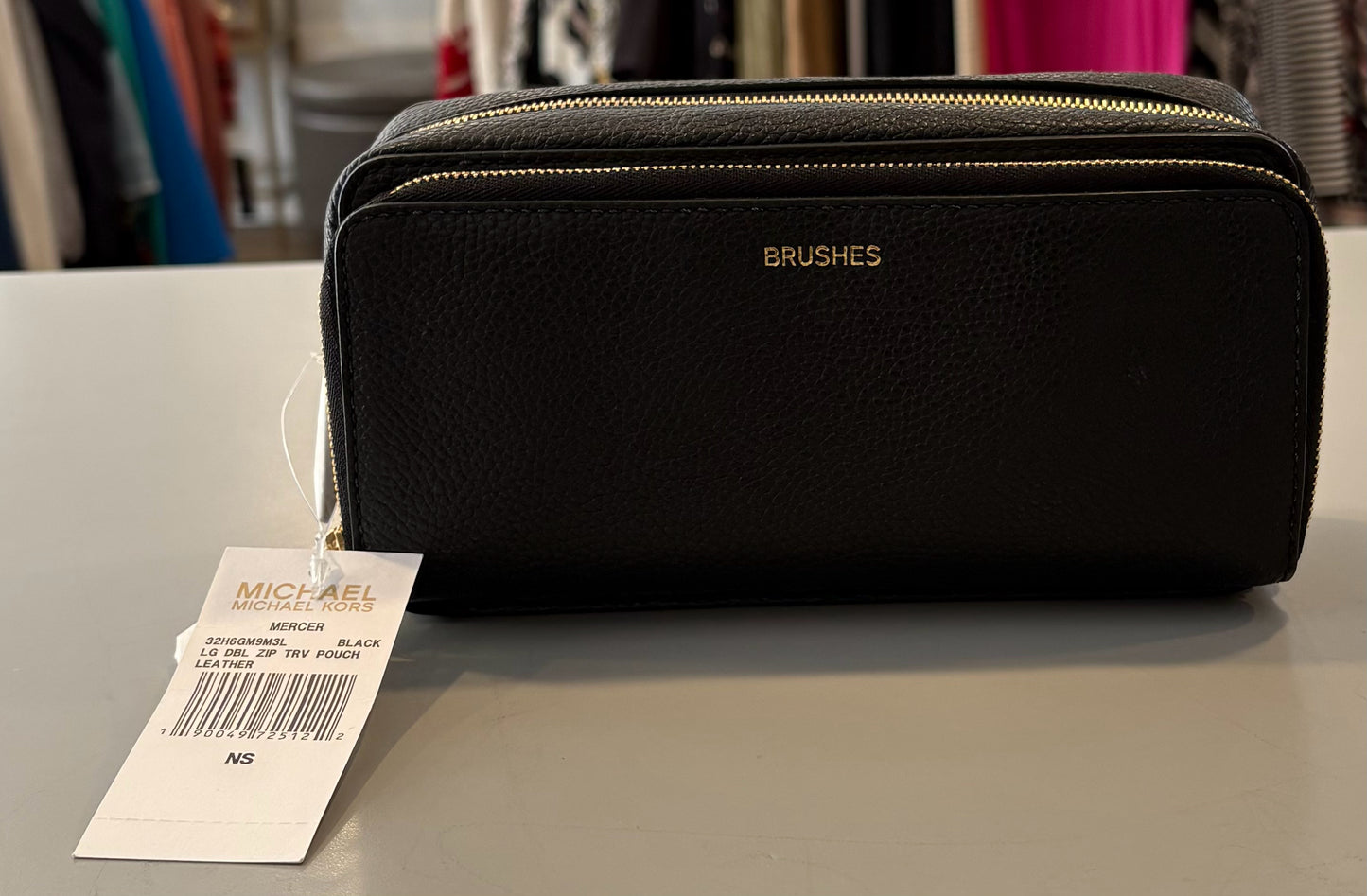 NWT Michael Kors Black Large Double Zip Jet Set Travel Cosmetic Pouch
