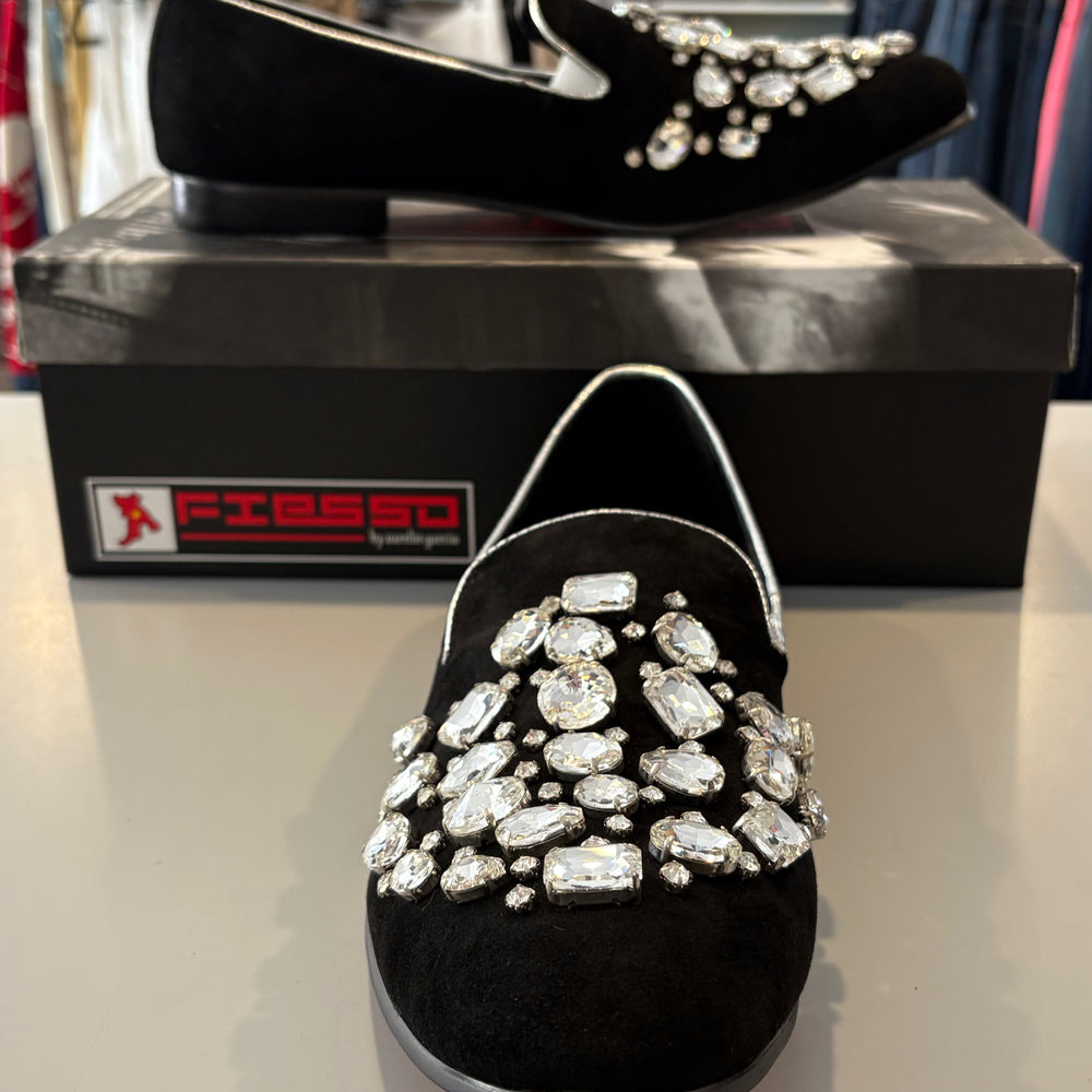
                      
                        Fiesso by Aurelio Garcia Black Dress Shoes with Rhinestone Detailing Size:13
                      
                    