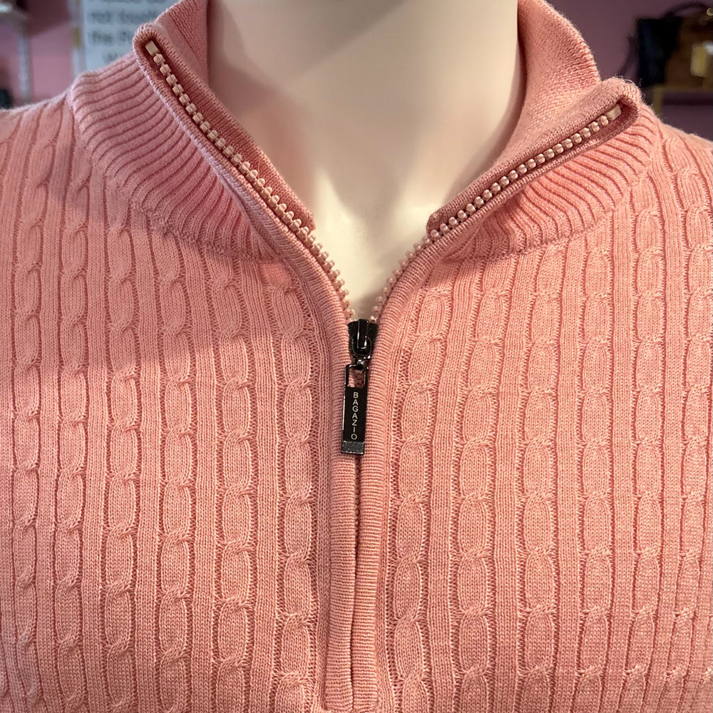 
                      
                        BAGAZIO Pink Quarter Zip Cotton Blend Sweater Vest Size: XXL
                      
                    