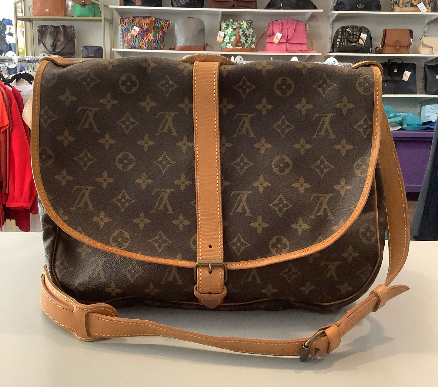 Louis Vuitton Saumur 35 Crossbody Bag Brown Monogram