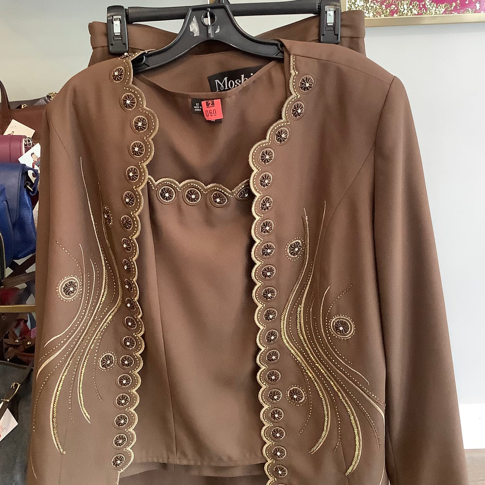 Moshita 3 piece brown suit