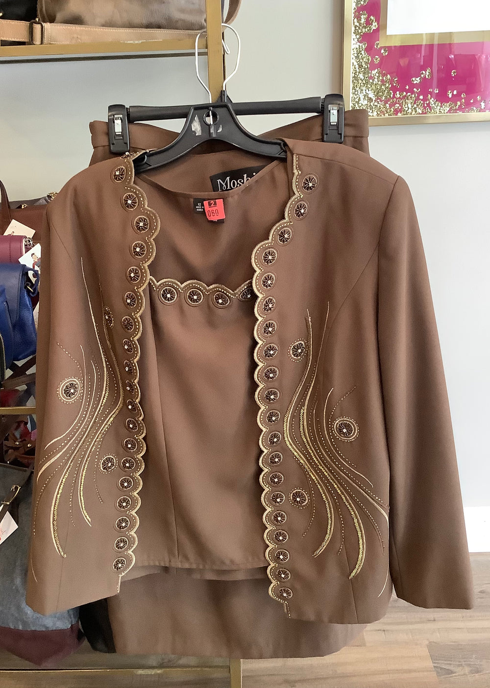 Moshita 3 piece brown suit