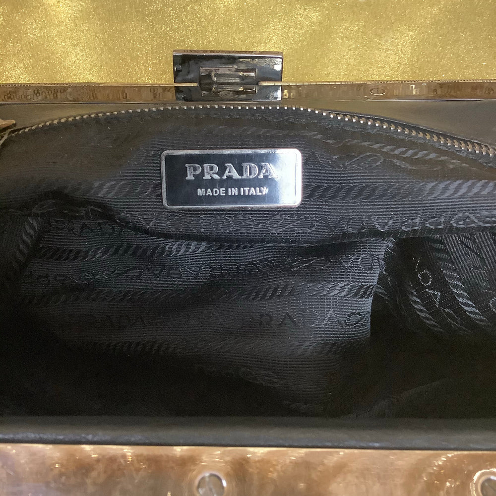 
                      
                        Prada Black Nylon Lizard Trim Pocket Frame Bag BR2842
                      
                    