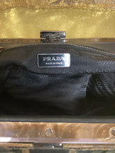 Load image into Gallery viewer, Prada Black Nylon Lizard Trim Pocket Frame Bag BR2842
