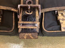 Load image into Gallery viewer, Prada Black Nylon Lizard Trim Pocket Frame Bag BR2842