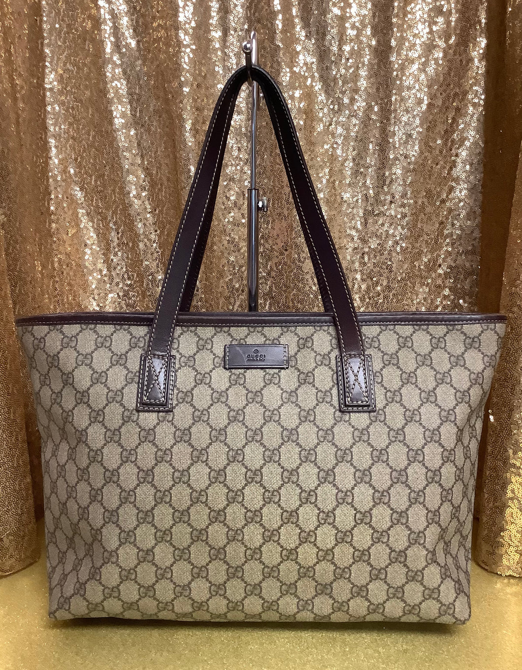 Authentic Gucci Shoulder Bag Tote Signature GG Monogram