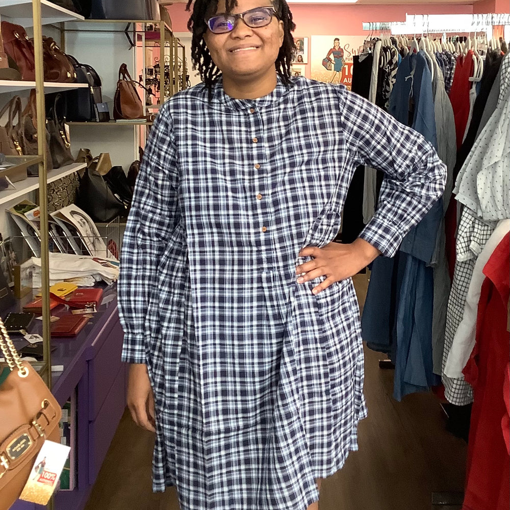 Blue Plaid Dress